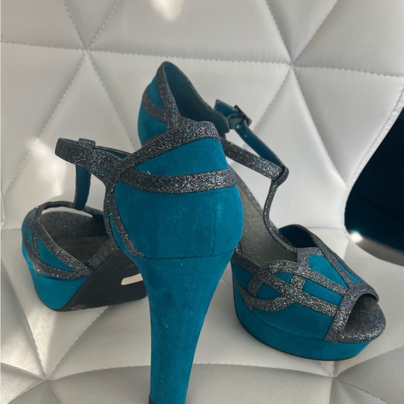 Teal and glitter high heels - Picture 2 of 2